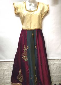 Ethenic Golden Embroidery Gown Small Size