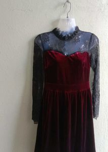 Maroon black dress