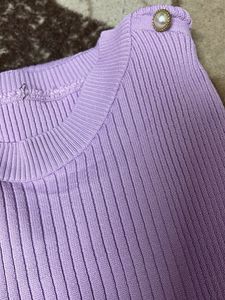 Lilac Ribbed Knit Top