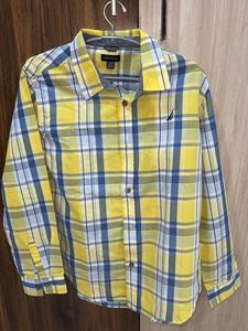 Nautica Yellow Plaid And Red T Shirt