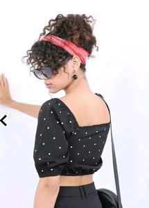 Polka Dot Ruched Top