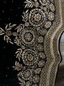Pakistani Black Embroidered Velvet Suit