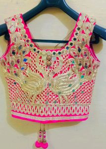 Velvet Choli With Net Lahenga