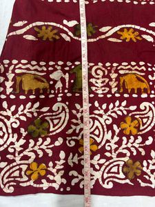 🌸 Red Printed Cotton Dupatta Set 🌸