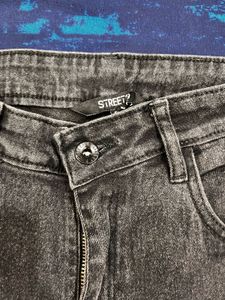 Dark Grey Flared Jeans (high Rise)