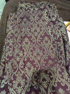 Maroon Velvet Kurta Set