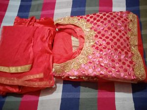 Red nayra cut anarkali suit