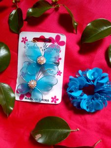 Blue Hair Accessories Set