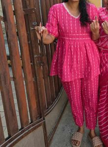 Pink Diamond Print Coord Set