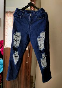 Distressed High Waist Denim