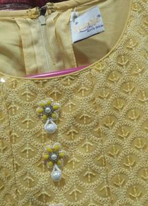 Yellow Embellished Garara 3 Pic Set
