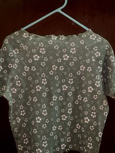 Floral Print Green Top