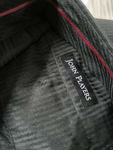 John Player Charcoal Black Viscose Formal Trouser