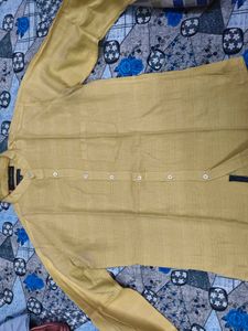 Louis Philippe Yellow Full Sleeves Shirt In Xl