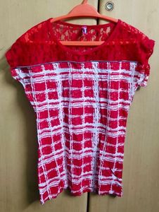Red & White Checkered Top