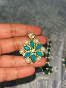 Teal &amp; Pearl Jewelry Set