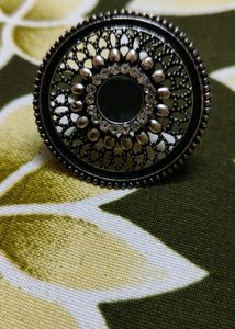 Boho Style Silver Jhumkas And Ring