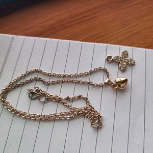 Heart Chain With Extra Free Floral Charm
