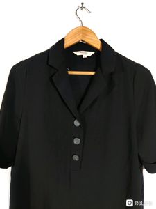 Black Plain Tshirt Dress (Women)