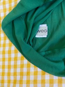 Sheer Green Button-Up Top Busy 36