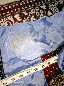 sky Blue Pakistani shining crepe full  patiyala