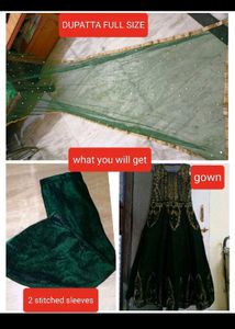Designer Gown 🔥❤️ Dark Green Velvet