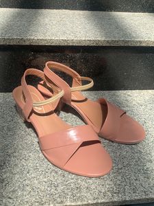 Nude Pink Heels, Off White Beachy Flats