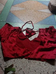 Maroon  Satain Silk Blouse