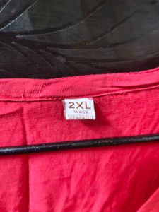 Red Square Neck Blouse