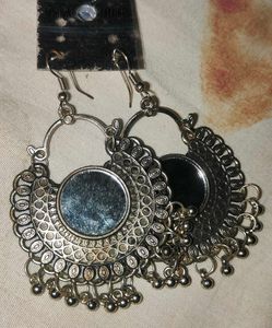 Silver Oxidised Handmade Dangler Earrings