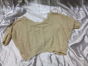 Golden Shiny Crop Top