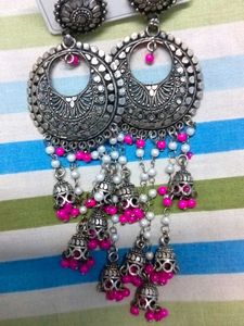 Oxidized Jhumka Earrings