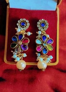 Floral Pearl Drop Earrings