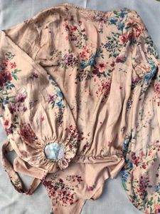 Floral Wrap Bodysuit
