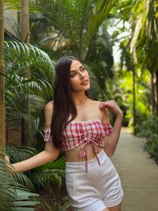 Checked Pattern Crop Top