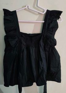 Black Ruffle Top