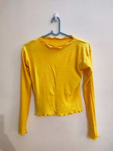 Yellow Ribbed Top