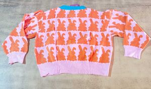 Fun Bunny Pattern Cardigan