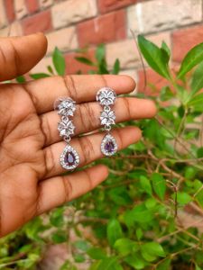Cute And Elegant Neckset With Lavender Stone