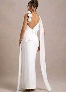 Elegant White Gown with Slit