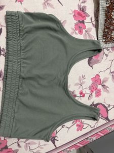Cute Green Crop Top, Bust-34/32