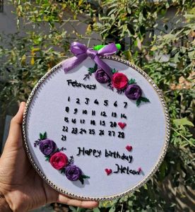 Birthday Embroidered Hoop Art