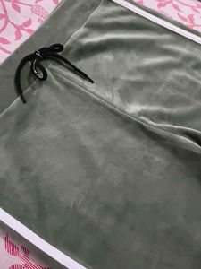 Olive Green Velvet Joggers