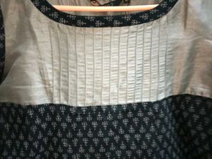 New Elegant Black &amp; Silver Tunic Kurti - XL