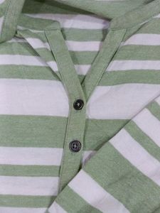 Green And White Mix Tshirt For Women
