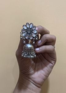 Silver Jhumka Earrings