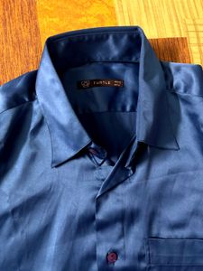 Blue Satin Finish Shirt