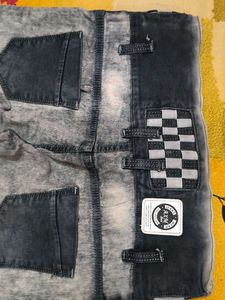 Ripped Gray Wash High-Waisted Jeans