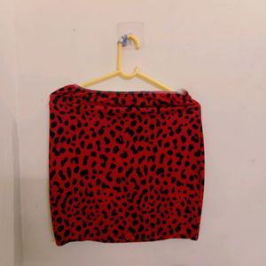 Mini Skirt With Black Print