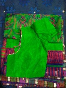 Green & Multicolor Saree